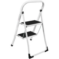 DAY PLUS 2 Marches Échelle à , Acier Robuste, Pliable Portable, Avec Tapis Antidérapant, Charge Maximale 150 Kg / 330 Lb 7 DAY PLUS 2 Marches Échelle à , Acier Robuste, Pliable Portable, Avec Tapis Antidérapant, Charge Maximale 150 Kg / 330 Lb -Pas Cher Échelle Magasin 43459417 3