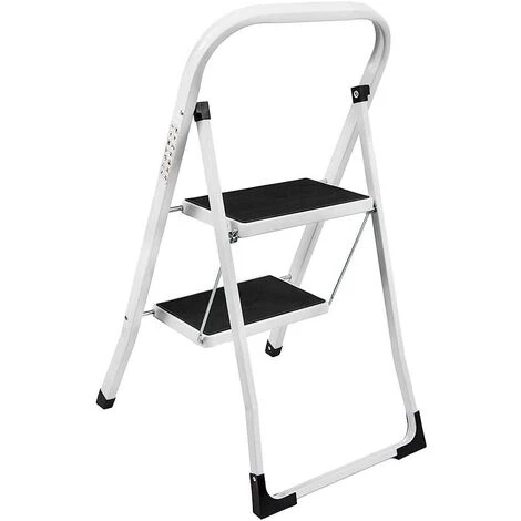 DAY PLUS 2 Marches Échelle à , Acier Robuste, Pliable Portable, Avec Tapis Antidérapant, Charge Maximale 150 Kg / 330 Lb 3 DAY PLUS 2 Marches Échelle à , Acier Robuste, Pliable Portable, Avec Tapis Antidérapant, Charge Maximale 150 Kg / 330 Lb – Image 3