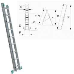 ALVE Echelle Transformable 2 Plans Coulissante Extensible 7 Marches -Pas Cher Échelle Magasin 4359725 3