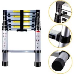 STOEX Échelle Télescopique Escabeau Telescopique Multi-Fonction Escamotable En Aluminium Portable Pliante - 2.6M -Pas Cher Échelle Magasin 43628237 3