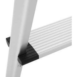 SONGMICS Échelle Domestique Pliable, Escabeau, Marchepied, 3 Niveaux, En Alu, Antidérapant, Capacité De Charge 150 Kg, Conforme Aux Normes EN14183, GLT23K - Argent -Pas Cher Échelle Magasin 4368748 4