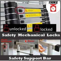 DAY PLUS 5M échelle Telescopic Conductor Liste De Conducteur Poulie De Conducteur Porte-poignée Conductrice Pliante 2.5M+2.5M 8 DAY PLUS 5M échelle Telescopic Conductor Liste De Conducteur Poulie De Conducteur Porte-poignée Conductrice Pliante 2.5M+2.5M -Pas Cher Échelle Magasin 44798423 4