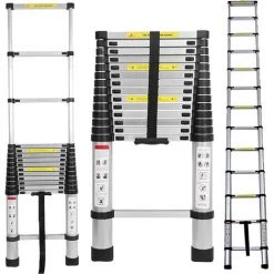 DAY PLUS Conducteur Télescopique ALU Tête De Conducteur Pliante De 14.4ft D'alertes, échelles Coulissantes Extensibles à L'échelle Multi-usage Résiliente