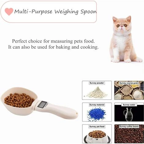 GDRHVFD Échelle De Cuillère, Tasses À Mesurer Avec Affichage À Led Cuillère À Nourriture Pour Animaux De Compagnie, Cuillère À Mesurer Électronique Pour Animaux De Compagnie Pour Chat Pour Oiseau 2 GDRHVFD Échelle De Cuillère, Tasses À Mesurer Avec Affichage À Led Cuillère À Nourriture Pour Animaux De Compagnie, Cuillère À Mesurer Électronique Pour Animaux De Compagnie Pour Chat Pour Oiseau – Image 2