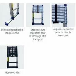 TUBESCA COMABI Tubesca - Echelle Télescopique En Alu 11 échelons Haut. De Travail 4,1 M - X-TENSO 2 -Pas Cher Échelle Magasin 46284970 2