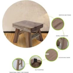 TINOR Marchepied En Bois Avec 4 Pieds Pour Bébé Et Enfant, Tabouret Multifonction Et Siège De Salle De Bain, Couloir (vernis) 7 TINOR Marchepied En Bois Avec 4 Pieds Pour Bébé Et Enfant, Tabouret Multifonction Et Siège De Salle De Bain, Couloir (vernis) -Pas Cher Échelle Magasin 46790947 3
