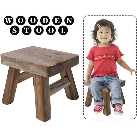 TINOR Marchepied En Bois Avec 4 Pieds Pour Bébé Et Enfant, Tabouret Multifonction Et Siège De Salle De Bain, Couloir (vernis) 4 TINOR Marchepied En Bois Avec 4 Pieds Pour Bébé Et Enfant, Tabouret Multifonction Et Siège De Salle De Bain, Couloir (vernis) – Image 4