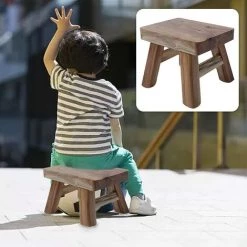 TINOR Marchepied En Bois Avec 4 Pieds Pour Bébé Et Enfant, Tabouret Multifonction Et Siège De Salle De Bain, Couloir (vernis) 9 TINOR Marchepied En Bois Avec 4 Pieds Pour Bébé Et Enfant, Tabouret Multifonction Et Siège De Salle De Bain, Couloir (vernis) -Pas Cher Échelle Magasin 46790947 5