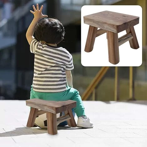 TINOR Marchepied En Bois Avec 4 Pieds Pour Bébé Et Enfant, Tabouret Multifonction Et Siège De Salle De Bain, Couloir (vernis) 5 TINOR Marchepied En Bois Avec 4 Pieds Pour Bébé Et Enfant, Tabouret Multifonction Et Siège De Salle De Bain, Couloir (vernis) – Image 5