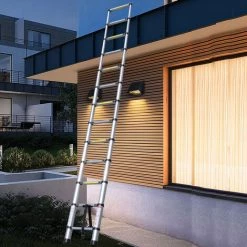 WOTTES Echelle Téléscopique Portative Simple Face, Extérieure Échelle Multifonction En Alliage Aluminium Charge Maximale: 150kg 3.2M - Argent -Pas Cher Échelle Magasin 47301913 3