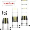 DazHom ? 15 Echelons ��chelle T��Lescopique , Echelle Pliante Aluminium, Crochet Et Barre Stabilisatrice, Charge Maximale 150kg, 4.7 M