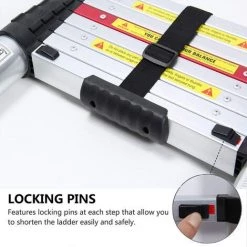DazHom ? Echelons ��chelle T��Lescopique , Echelle Pliante Aluminium, Crochet Et Barre Stabilisatrice, Charge Maximale 150kg, 3,2 M -Pas Cher Échelle Magasin 47941779 3