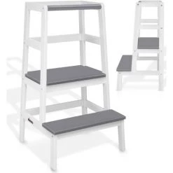 KIDUKU Tour D'apprentissage En Bois | Escabeau Pour Les Enfants à Partir De L'âge Debout | Tour D'apprentissage Pour Une Sécurité Maximale