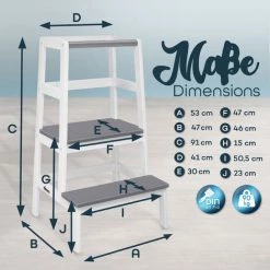 KIDUKU Tour D'apprentissage En Bois | Escabeau Pour Les Enfants à Partir De L'âge Debout | Tour D'apprentissage Pour Une Sécurité Maximale -Pas Cher Échelle Magasin 48101158 5