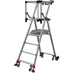 PLATTFORMLEITER EXPERTEN - MATISERE Escabeau Roulant 4 Marches - Hauteur Max De Travail 2.95m - 511904