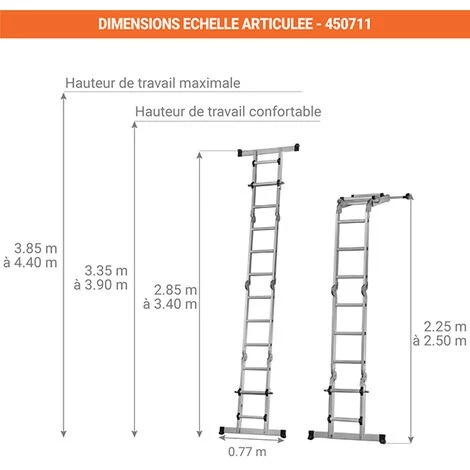 CENTAURE Echelle Articulée: Longueur D'échelle Jusqu'à 3.40m - 450711 2 CENTAURE Echelle Articulée: Longueur D'échelle Jusqu'à 3.40m - 450711 – Image 2