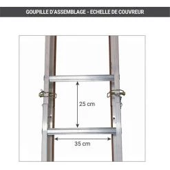 ECHELLE DIRECT - MATISERE Echelle De Couvreur - 8 Barreaux - Longueur : 2.00m - DL8 -Pas Cher Échelle Magasin 5034523 5