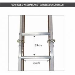 ECHELLE DIRECT - MATISERE Echelle De Couvreur - 12 Barreaux - Longueur : 3.00m - DL12 -Pas Cher Échelle Magasin 5034524 5