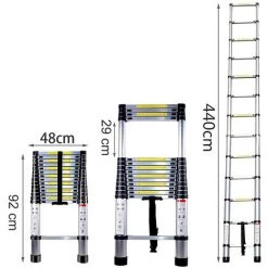 JN.SONGS Échelle Télescopique 4,4M En Aluminium Pliable Télescopique Multi-Fonction Echelle Pliable Extensible Avec 14 Echelons 7 JN.SONGS Échelle Télescopique 4,4M En Aluminium Pliable Télescopique Multi-Fonction Echelle Pliable Extensible Avec 14 Echelons -Pas Cher Échelle Magasin 50600205 3
