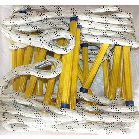 JN.SONGS Échelle De Corde D'évacuation De Feu Échelle De Sécurité Incendie Résistant Aux Flammes Avec 2 Mousquetons - 15 M 4 JN.SONGS Échelle De Corde D'évacuation De Feu Échelle De Sécurité Incendie Résistant Aux Flammes Avec 2 Mousquetons - 15 M – Image 4