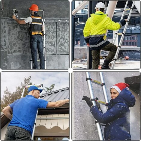 JN.SONGS Échelle Télescopique 2M En Aluminium Pliable Télescopique Multi-Fonction Echelle Pliable Extensible Avec 6 Echelons 4 JN.SONGS Échelle Télescopique 2M En Aluminium Pliable Télescopique Multi-Fonction Echelle Pliable Extensible Avec 6 Echelons – Image 4