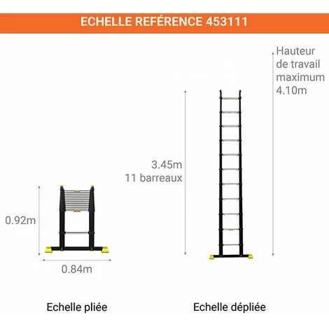 CENTAURE Echelle Télescopique Longueur Maximale 4.05m - Bamboo - 474113 4 CENTAURE Echelle Télescopique Longueur Maximale 4.05m - Bamboo - 474113 – Image 4