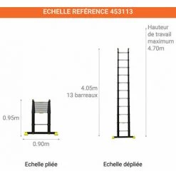 CENTAURE Echelle Télescopique Longueur Maximale 4.05m - Bamboo - 474113 9 CENTAURE Echelle Télescopique Longueur Maximale 4.05m - Bamboo - 474113 -Pas Cher Échelle Magasin 50649500 5