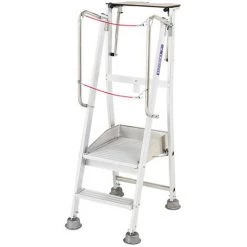 TUBESCA COMABI Escabeau De Rayonnage De 1 Marches. Hauteur Atteignable De 2.30m. - 2273201/ALU