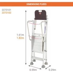 TUBESCA COMABI Escabeau De Rayonnage De 1 Marches. Hauteur Atteignable De 2.30m. - 2273201/ALU -Pas Cher Échelle Magasin 5071970 3