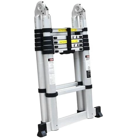 HALOYO Échelle Télescopique Pliable En Aluminium De 3,8 M 1 HALOYO Échelle Télescopique Pliable En Aluminium De 3,8 M