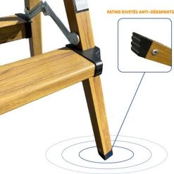 Escabeau Élégance Domestique Keli (2 Marches (hauteur De Travail 1,87)), Marchepied, Fabriqué En Aluminium Finition Bois (chêne) -Pas Cher Échelle Magasin 52527922 3