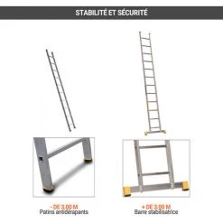 ECHELLE DIRECT - MATISERE Echelle Aluminium 3.54m - 12 Barreaux - 8112 -Pas Cher Échelle Magasin 5269183 3