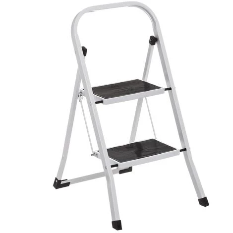 LOLAHOME Echelle 2 Marches Antidérapante En Acier Blanc 82x54x45 Cm 1 LOLAHOME Echelle 2 Marches Antidérapante En Acier Blanc 82x54x45 Cm