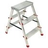 Escabeau / Marche-pied Aluminium 3 Marches Portée Max 125 Kg Pliable Pieds Anti-dérapants BRIXO