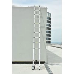 DAY PLUS Échelle Polyvalente En Aluminium De 4,4 M, échelle Télescopique Avec Crochet Amovible, échelle Extensible, échelle Pliante, Marches Antidérapantes, échelle Multifonctions, Escabeau, Capacité De Charge De 150 Kg -Pas Cher Échelle Magasin 55255189 5