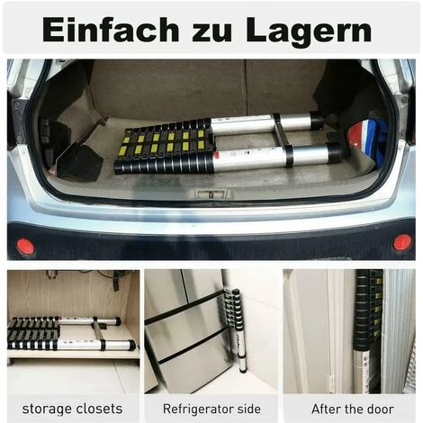 DAY PLUS Échelle Télescopique De 6,2 M, échelle Pliante, échelle Polyvalente En Aluminium Avec 2 Crochets, 15 échelons, échelle à Coulisse Antidérapante, échelle Inclinée, échelle En Aluminium, échelle Domestique Pour L'extérieur Et L'intérieur, Capacité De Charge 5 DAY PLUS Échelle Télescopique De 6,2 M, échelle Pliante, échelle Polyvalente En Aluminium Avec 2 Crochets, 15 échelons, échelle à Coulisse Antidérapante, échelle Inclinée, échelle En Aluminium, échelle Domestique Pour L'extérieur Et L'intérieur, Capacité De Charge – Image 5