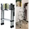 DAY PLUS Échelle Télescopique De 1,4 M à 1,7 M, Escabeau En Aluminium à Cadre Facile à Transporter, Pliable, échelle D'extension, échelle De Capacité De Charge De 150 Kg / 330 Lb Pour Le Bricolage Domestique (4 + 5 Marches)