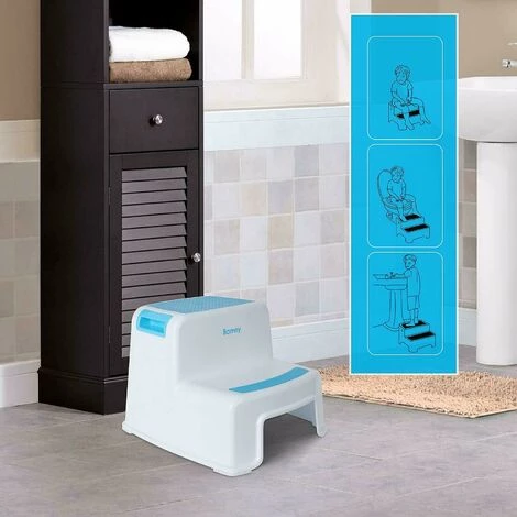 Gizcam Marche Pied Enfant, Escabeau Enfant, Petit Tabouret Plastique, Marchepied 2 Marches Antidéparant En Bas âge Pour Apprentissage De La Propreté / Salle De Bains / Cuisine 5 Gizcam Marche Pied Enfant, Escabeau Enfant, Petit Tabouret Plastique, Marchepied 2 Marches Antidéparant En Bas âge Pour Apprentissage De La Propreté / Salle De Bains / Cuisine – Image 5