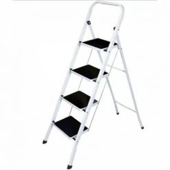 JARDIBRICODECO Echelle Escabeau Pliable 4 Marches Antidérapante