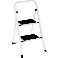 JARDIBRICODECO Echelle Escabeau 2 Marches Anti Dérapante H 70cm