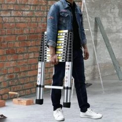 PETITES ECREVISSES 4,7m Échelle Télescopique En Aluminium Bricolage Pliable Télescopique Multi-Fonction Echelle Pliable Extensible Portable -Pas Cher Échelle Magasin 55453019 5