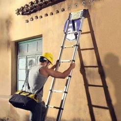 SiFree® Échelle Télescopique 3.8M Échelle Pliablel,Portable Et Pliante Echelle Escamotable Polyvalent En Aluminium 12 Echelons -Pas Cher Échelle Magasin 55509951 4