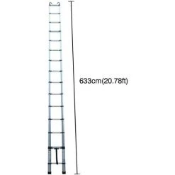 DAY PLUS Échelle Polyvalente Échelle Télescopique De 6,2m Avec Crochet Amovible Échelle Pliante En Aluminium Échelle Antidérapante Extensible Robuste Capacité De Charge De 150 Kg/330 Lb MAX -Pas Cher Échelle Magasin 56152458 4