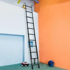 DAY PLUS 10.5FT Échelle Télescopique De 3,2 M Avec Crochet, échelle à Rallonge En Aluminium, échelle Pliante Antidérapante, échelle Polyvalente En Aluminium De Haute Qualité Avec Rétraction à Un Bouton, Capacité De Charge De 330 Lb -Pas Cher Échelle Magasin 56152464 4