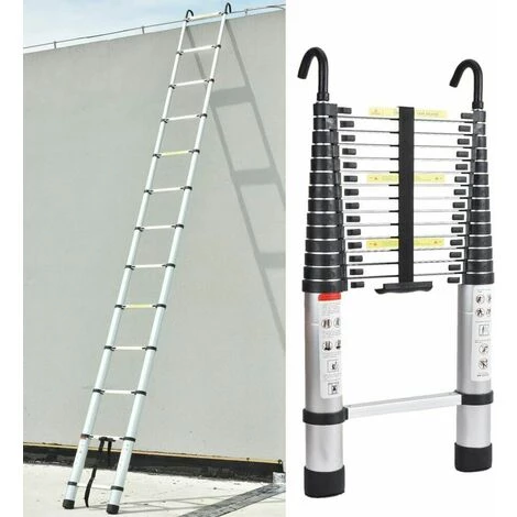 DAY PLUS 16.4FT Échelle D'extension En Aluminium De 5m Échelle D'extension Robuste Échelles De Loft Portables En Aluminium Avec Crochets De Toit Pour Grenier, Lieu De Travail, Escabeau Télescopique Pliable Et Peu Encombrant (16,4 Pieds) 1 DAY PLUS 16.4FT Échelle D'extension En Aluminium De 5m Échelle D'extension Robuste Échelles De Loft Portables En Aluminium Avec Crochets De Toit Pour Grenier, Lieu De Travail, Escabeau Télescopique Pliable Et Peu Encombrant (16,4 Pieds)