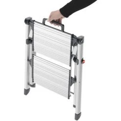 Hailo Escabeau 2 Marches Mini Comfort 45 Cm Aluminium 4310-100 - Argent -Pas Cher Échelle Magasin 5622452 3