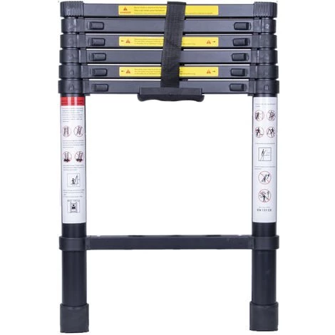 STOEX Échelle Télescopique En Aluminium Escabeau Télescopique Professionnelle Noir Échelle Pliable Charge Max 150 Kg - 2.0M 1 STOEX Échelle Télescopique En Aluminium Escabeau Télescopique Professionnelle Noir Échelle Pliable Charge Max 150 Kg - 2.0M