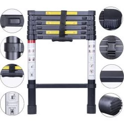 STOEX Échelle Télescopique En Aluminium Escabeau Télescopique Professionnelle Noir Échelle Pliable Charge Max 150 Kg - 2.0M 6 STOEX Échelle Télescopique En Aluminium Escabeau Télescopique Professionnelle Noir Échelle Pliable Charge Max 150 Kg - 2.0M -Pas Cher Échelle Magasin 56478787 3