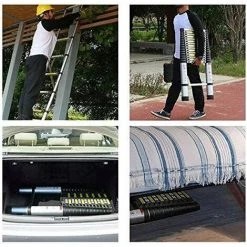 STOEX 2.0M Échelle Télescopique En Aluminium Bricolage Pliable Échelle Escamotable Multifonction Charge 150 Kg, Noir -Pas Cher Échelle Magasin 56480653 5