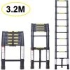 STOEX Échelle Télescopique 3.2M, Extensible Ladder Aluminium Échelle Multi-Fonction, Charge Max 150KG, Tout Noir